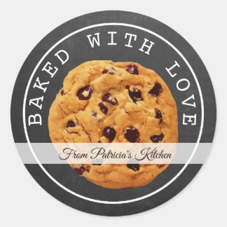 Christmas Cookies Baked With Love Chalkboard Classic Round Sticker