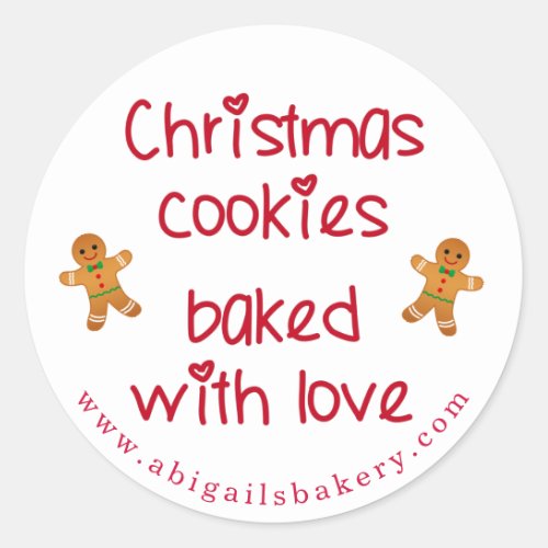 Christmas Cookies Baked with Love Gingerbread Men Classic Round Sticker
