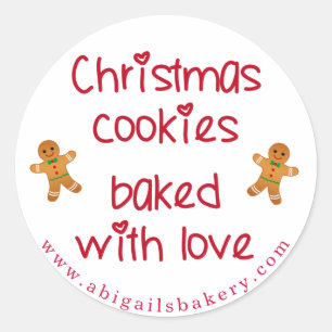 Christmas Cookies Baked with Love Gingerbread Men Classic Round Sticker