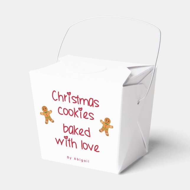 Christmas Cookies Baked with Love Gingerbread Men  Favor Boxes (Front Side)