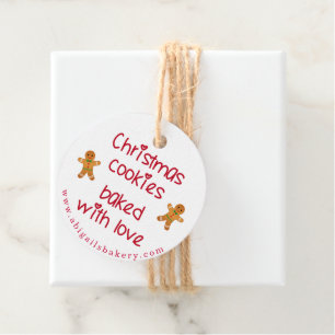 Christmas Cookies Baked with Love Gingerbread Men Favor Tags