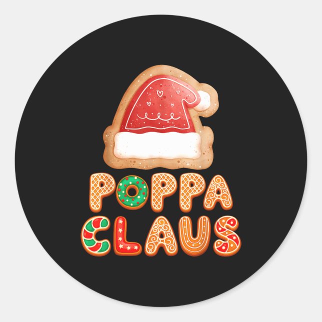 Christmas Cookies Baking Ppa Claus Family Matching Classic Round Sticker (Front)