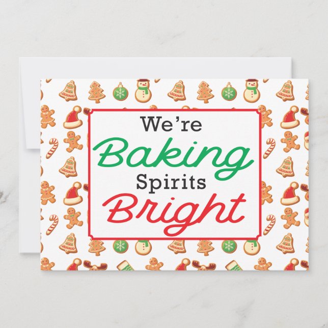 Christmas Cookies Baking Spirits Bright Holiday Card (Front)