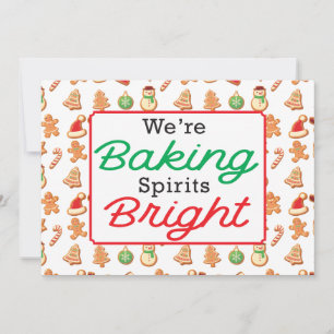 Christmas Cookies Baking Spirits Bright Holiday Card