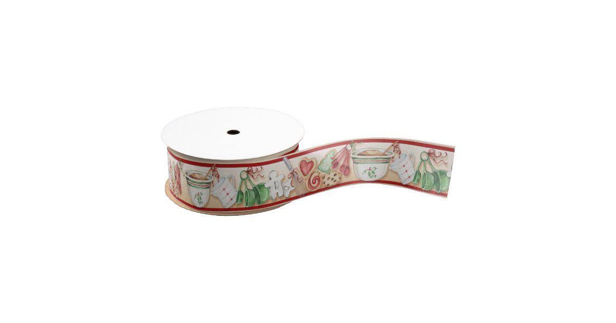 Christmas Cookies &amp; Baking Theme Ribbon | Zazzle.com