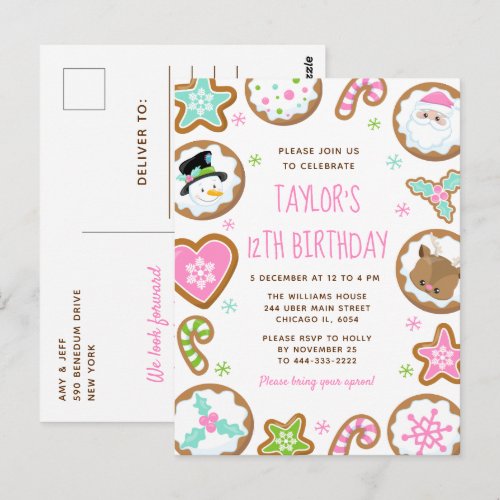 Christmas Cookies Birthday Party Pink and Green