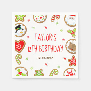 Christmas Cookies Birthday Party Red and Green Napkins