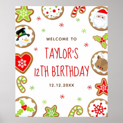 Christmas Cookies Birthday Red Green Welcome Sign