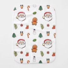 Christmas cookies burp cloth