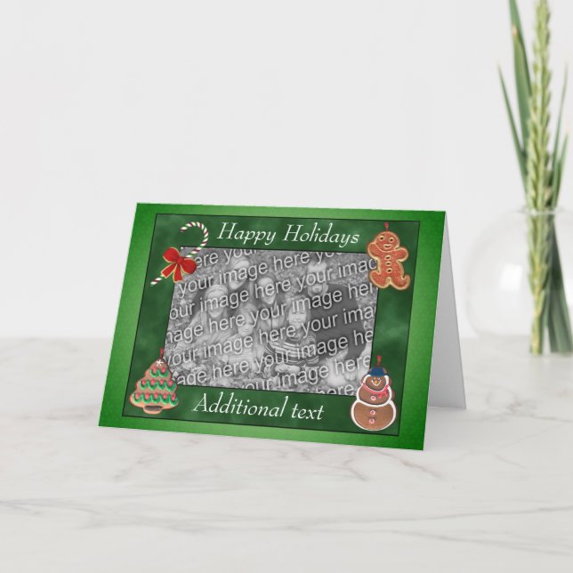Christmas Cookies Candy Cane Holiday Photo Card (Front)
