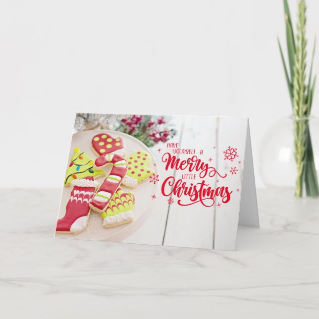 Christmas Cookies Cane and Warm Wishes  Holiday Ca (Front)