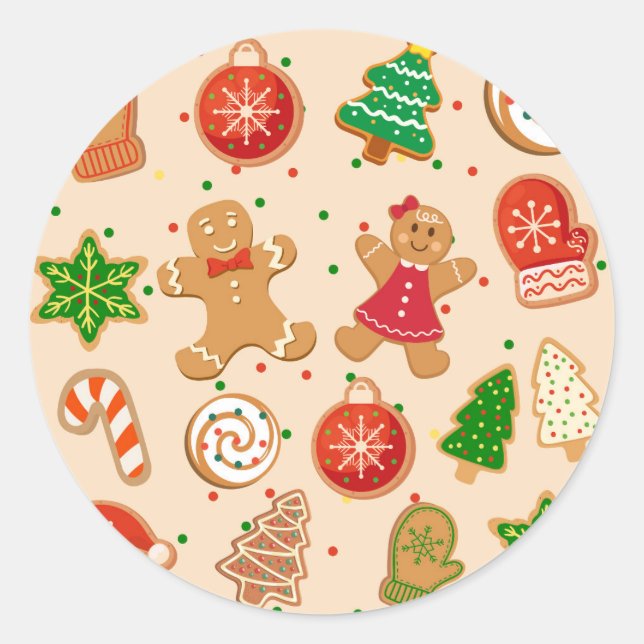 Christmas Cookies Classic Round Sticker (Front)