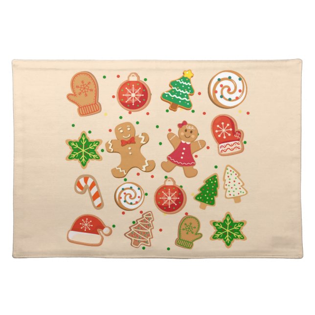 Christmas Cookies Cloth Placemat (Front)