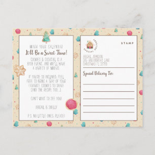 Christmas Cookies + Cocktail Budget Party Invitate Postcard