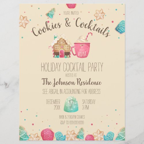 Christmas Cookies Cocktail Cute Party Flyer
