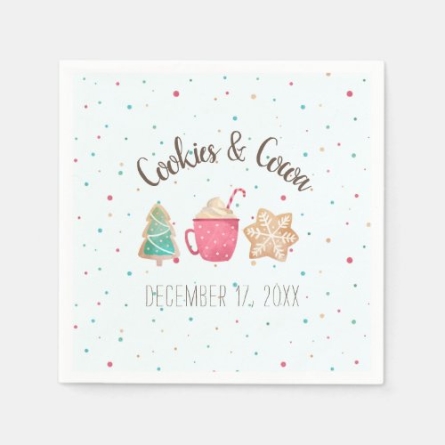Christmas CookiesCocoa Holiday Cookie Swap Blue Napkins