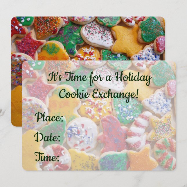 Christmas Cookies Colorful Holiday Baking Invitation (Front/Back)