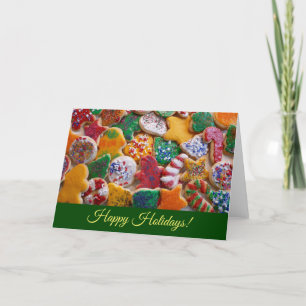 Christmas Cookies Colorful Holiday (Blank Inside) Card