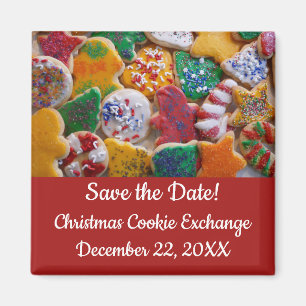 Christmas Cookies Colorful Holiday Save the Date Magnet