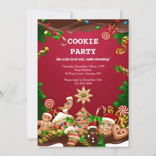 Christmas Cookies Decorating and Exchange Invitation