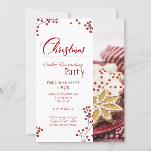 Christmas Cookies Decorating Party Invitation
