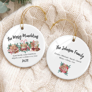 Christmas Cookies Family Group Ceramic Ornament