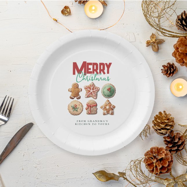 Christmas Cookies Festive Holiday Baking Party Paper Plates (Creator Uploaded)
