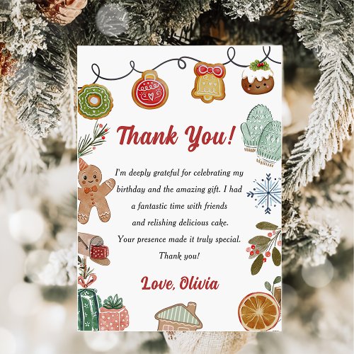 Christmas Cookies Flat Thank You Card