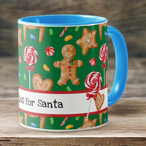 Christmas Cookies for Santa Green Mug