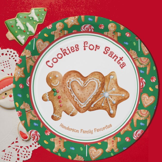 Christmas Cookies for Santa Green  Paper Plates (Creator Uploaded)