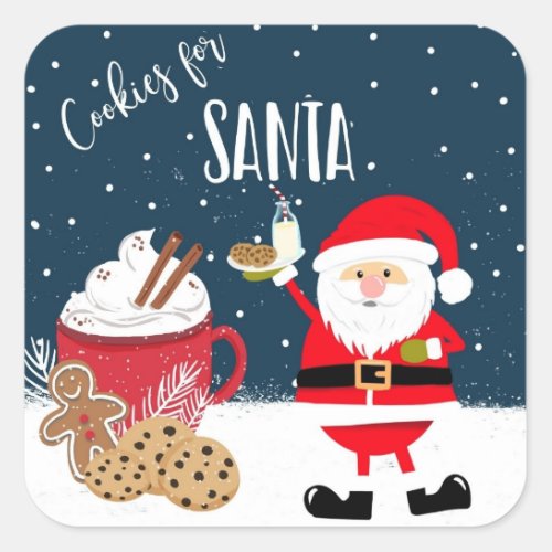 Christmas cookies for santa milk Christmas Eve Square Sticker