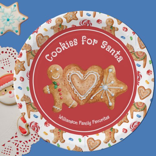 Christmas Cookies for Santa Paper Plates