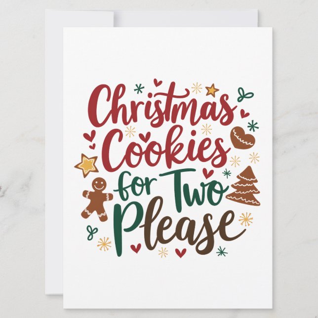 Christmas Cookies For Two Please Pregnancy  Xmas   Announcement (Front)