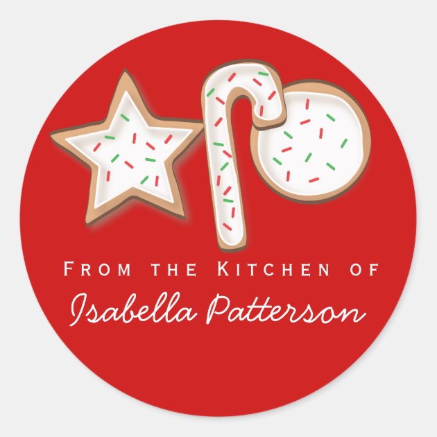 Christmas Cookies From The Kitchen Sticker Red