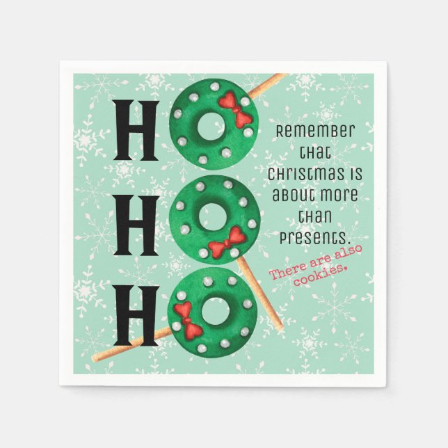 Christmas Cookies Funny Ho Ho Ho  Holiday Napkins (Front)