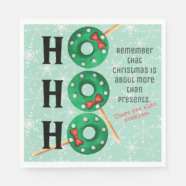 Christmas Cookies Funny Ho Ho Ho  Holiday Napkins (Front)