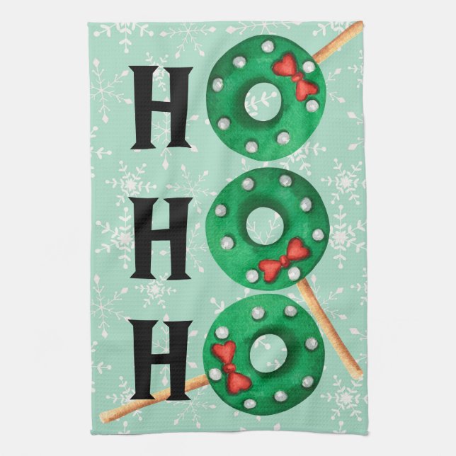 Christmas Cookies Funny Ho Ho Ho Snowflake Dish  Kitchen Towel (Vertical)