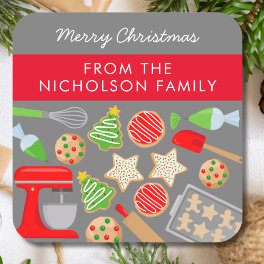 CHRISTMAS COOKIES GIFT SQUARE STICKER