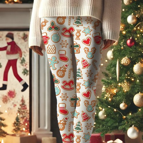 Christmas Cookies Gingerbread Holiday Capri Leggings