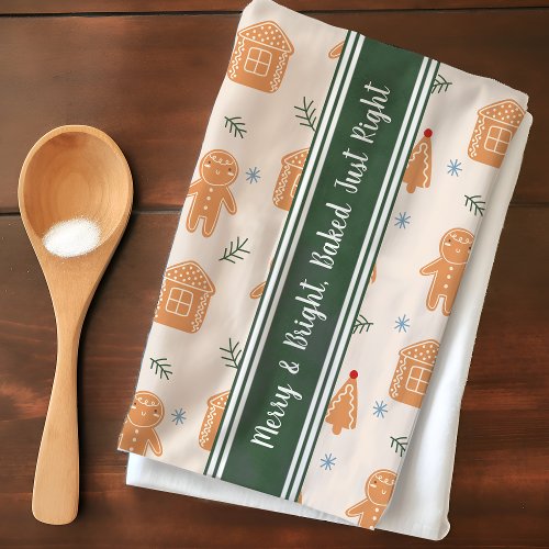 Christmas Cookies Gingerbread Man Personalized Kitchen Towel
