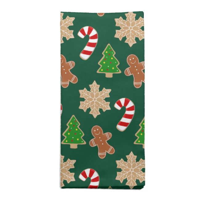 Christmas Cookies Holiday Cloth Napkin (Folded)