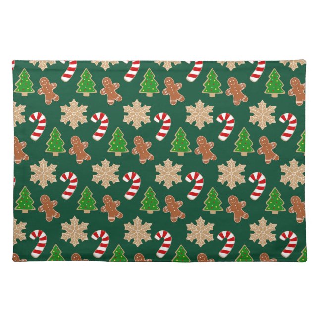 Christmas Cookies Holiday  Cloth Placemat (Front)
