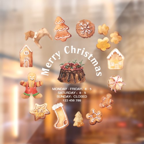 Christmas Cookies Holiday Season Bakery Decor Window Cling