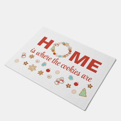 Christmas Cookies HOME is where the cookies are Doormat