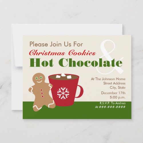 Christmas Cookies  Hot Chocolate Invitation