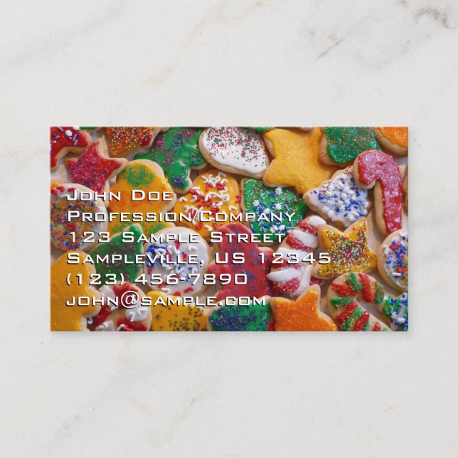 Christmas Cookies I Colorful Holiday Baking Business Card (Front)