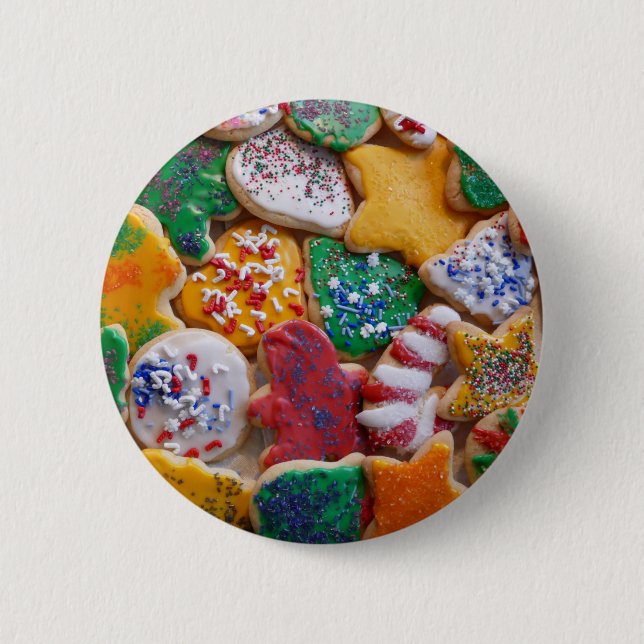 Christmas Cookies I Colorful Holiday Baking Button (Front)