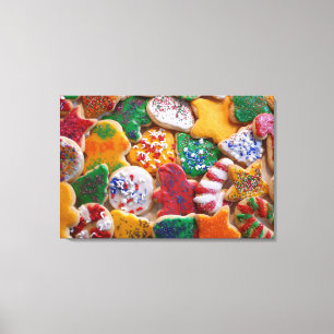 Christmas Cookies I Colorful Holiday Baking Canvas Print