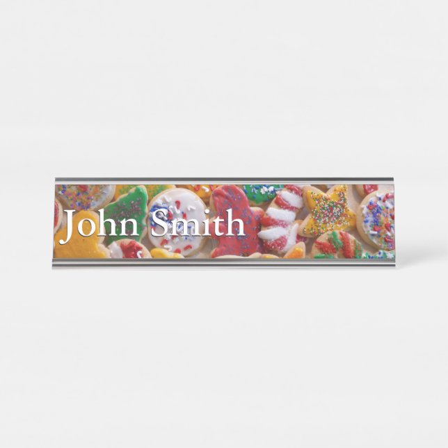 Christmas Cookies I Colorful Holiday Baking Desk Name Plate (Front)