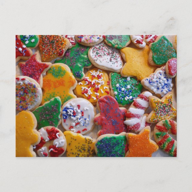 Christmas Cookies I Colorful Holiday Baking Postcard (Front)
